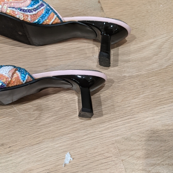 Vintage sequin kitten heel mules - Picture 6 of 12